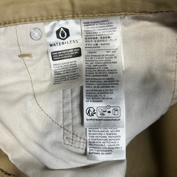 Levi's 511 Slim Fit Pants Men's 34x30 All Seasons Tech Twill Chinos Tan Khaki - Picture 12 of 13